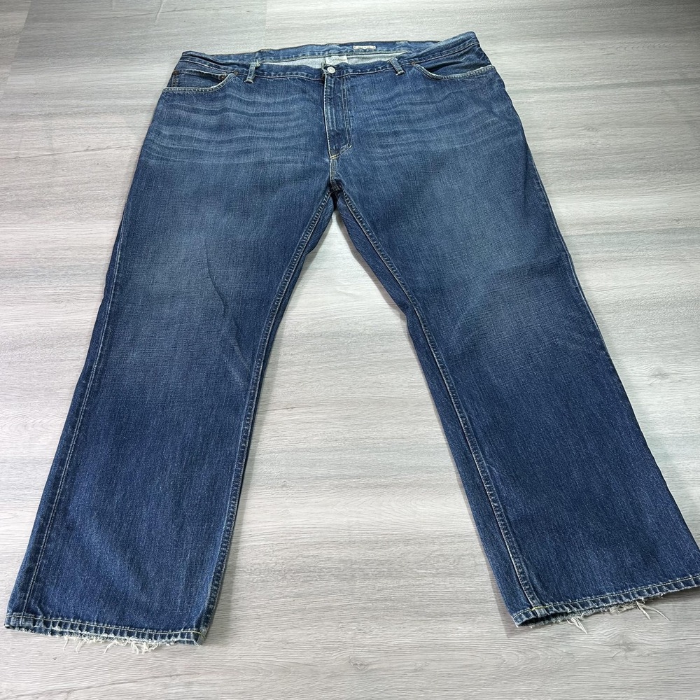 Polo Ralph Lauren Jeans Mens 46x30 Blue Straight Leg 100% Cotton Distressed